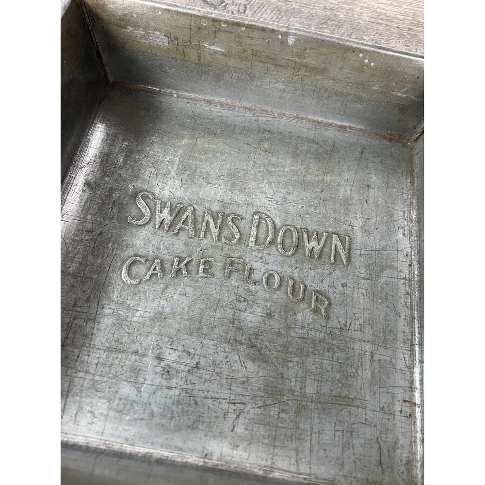 Swans Down Cake Flour‎ square cake pan Vintage advertising Primitive farmhouse